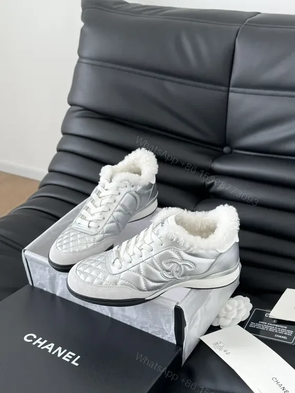 View 6 of Chanel-Inspired Quilted High-Tops with Plush Shearling