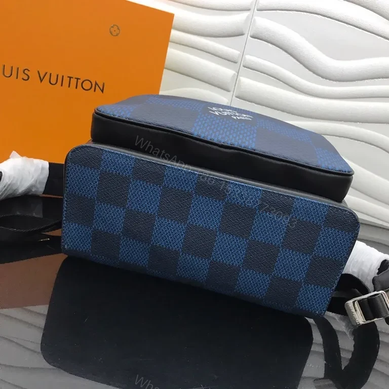 View 9 of Blue-Checkered Luxe Backpack: Structured, Everyday-Ready Organization