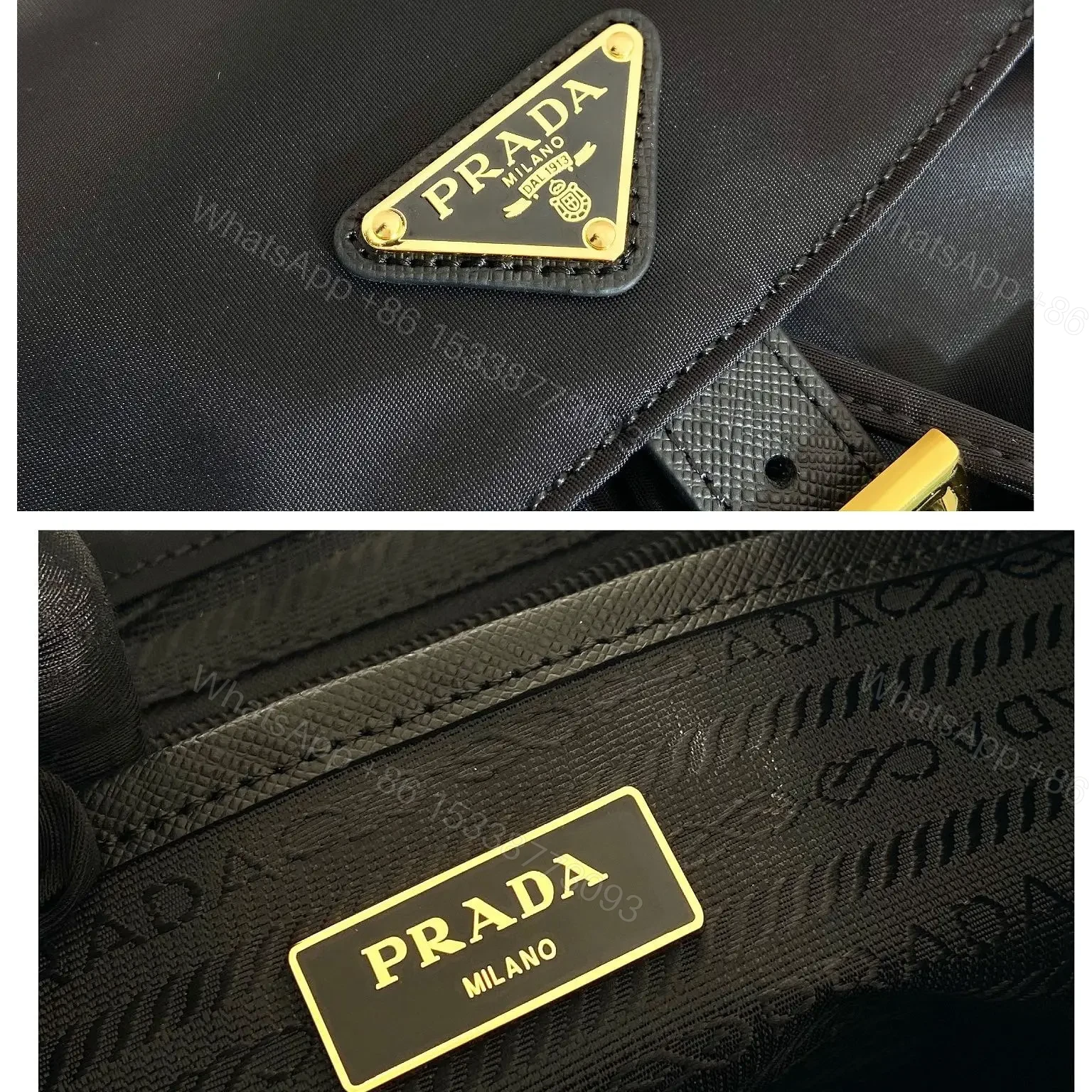 View 10 of 高仿Prada中古雙肩包1BZ677金扣免檢版