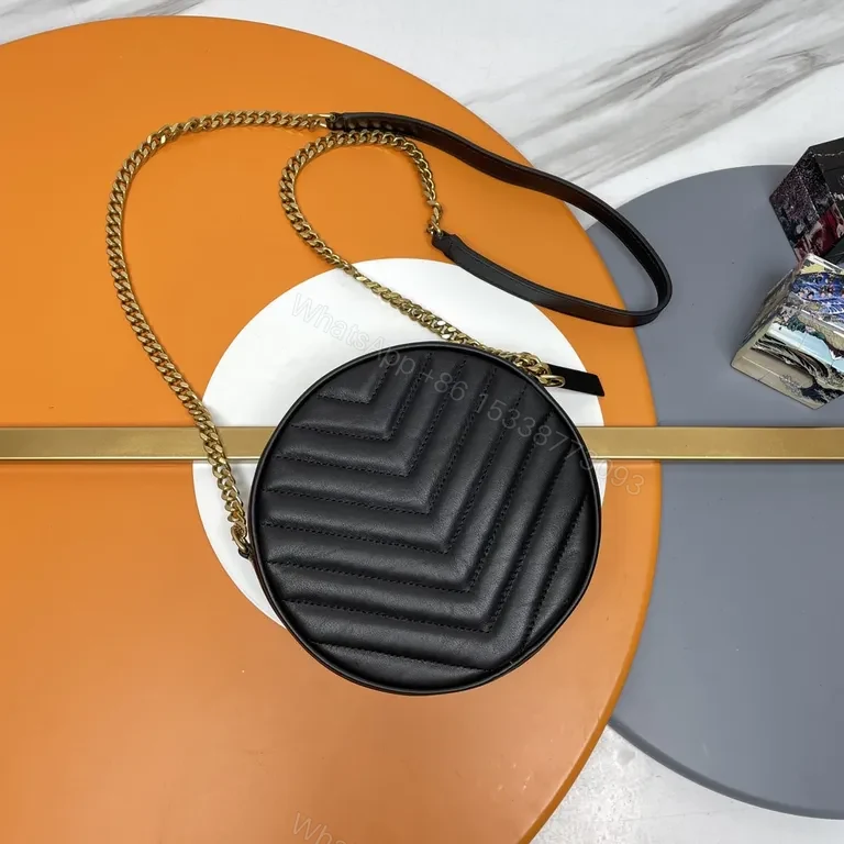 View 9 of Chic Quilted Round Crossbody Bag â€“ YSL Accent, Luxe