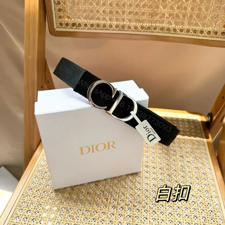 View 2 of Bold Black Belt with Signature Hardware - Dior-Inspired Class