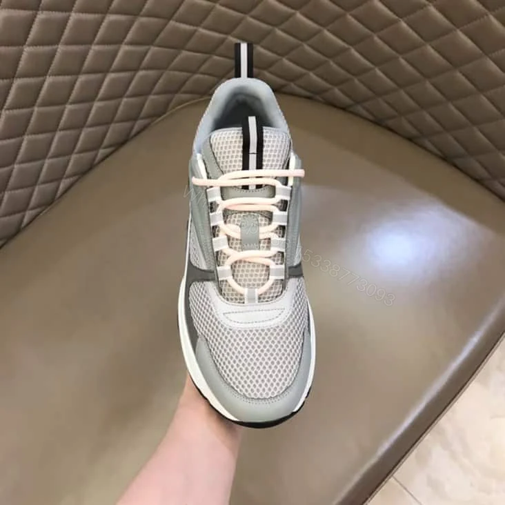 View 3 of B22 SNEAKER TECHNICAL MESH WITH AND CALFSKIN – CD114
