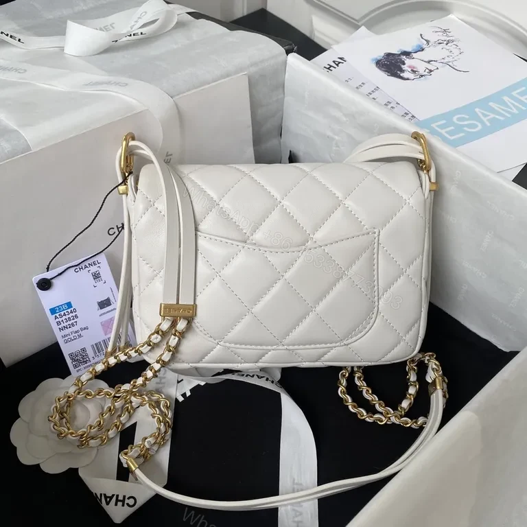 View 8 of Ivory Quilted Leather Flap Bag â€” Luxe Everyday Carry