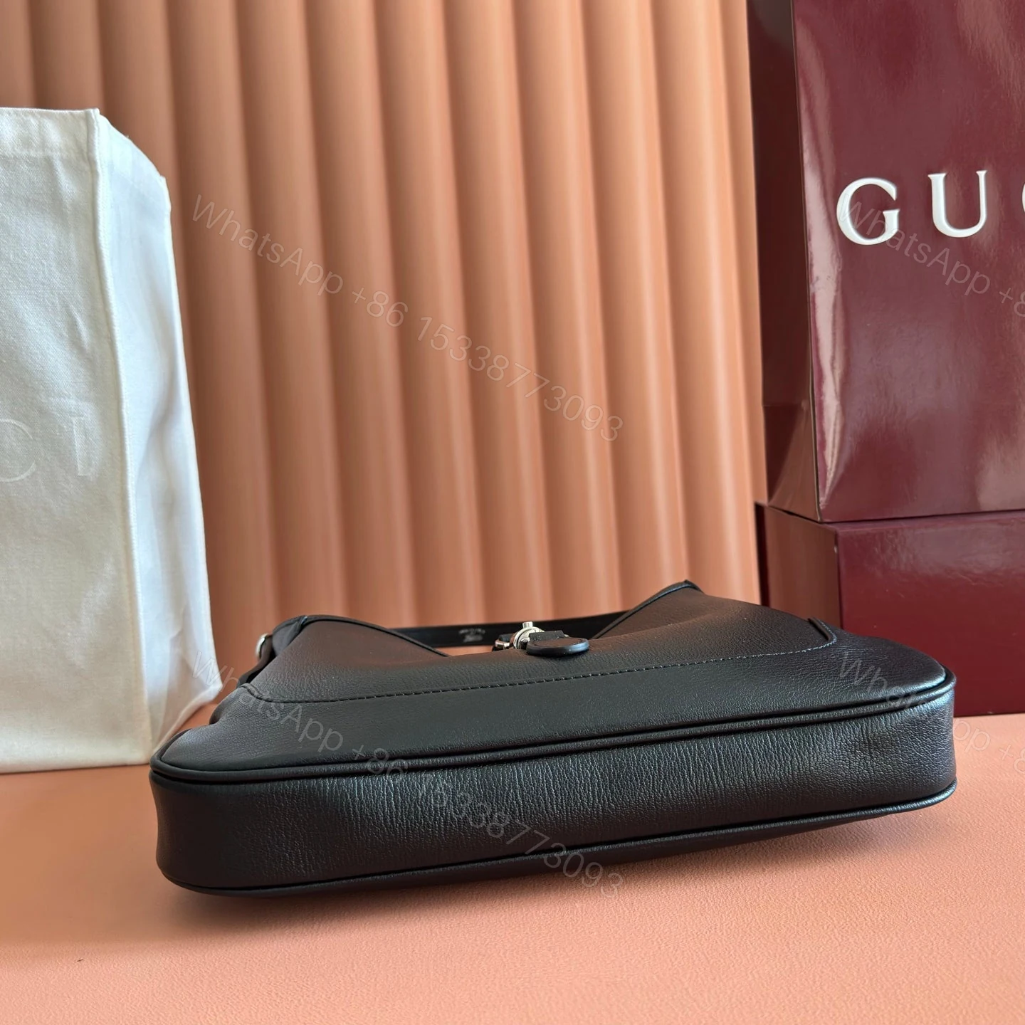 View 7 of GUCCI 26S JACKIE SLIM SHOULDER BAG 28 IN BLACK CALFSKIN
