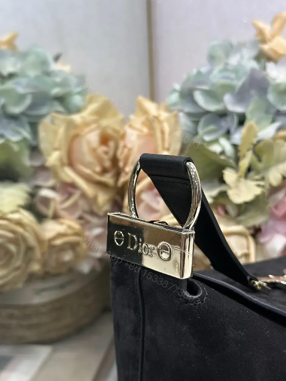 View 3 of Compact Black Diors Inspired Shoulder Bag: Everyday Luxury
