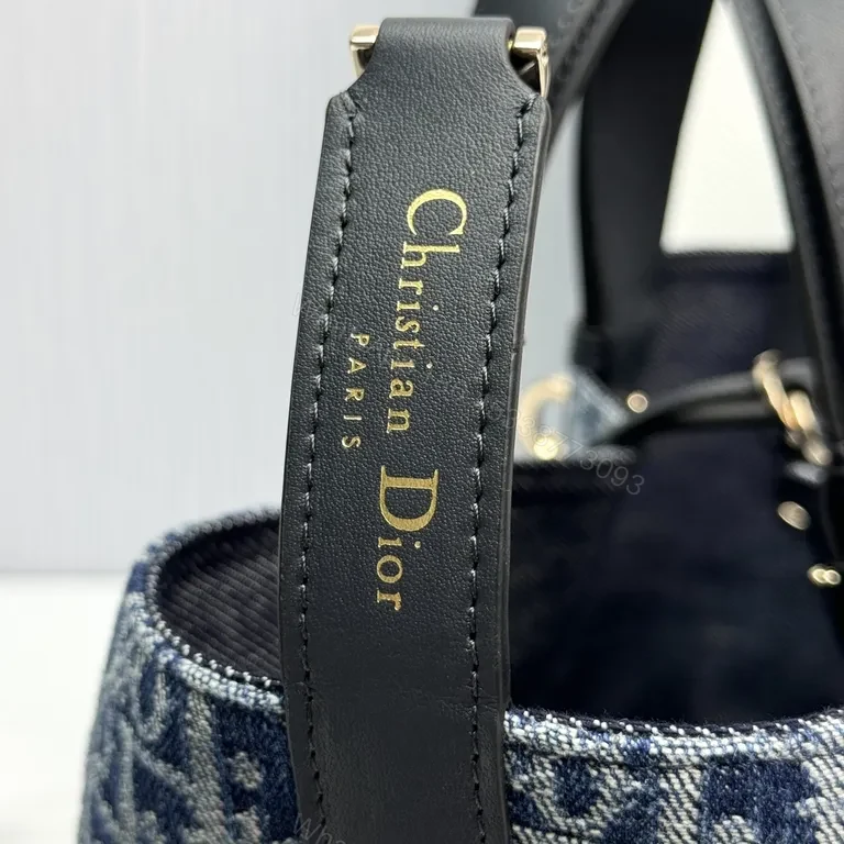 View 6 of Dior-Style Denim Monogram Handbag: Luxe Everyday Essential