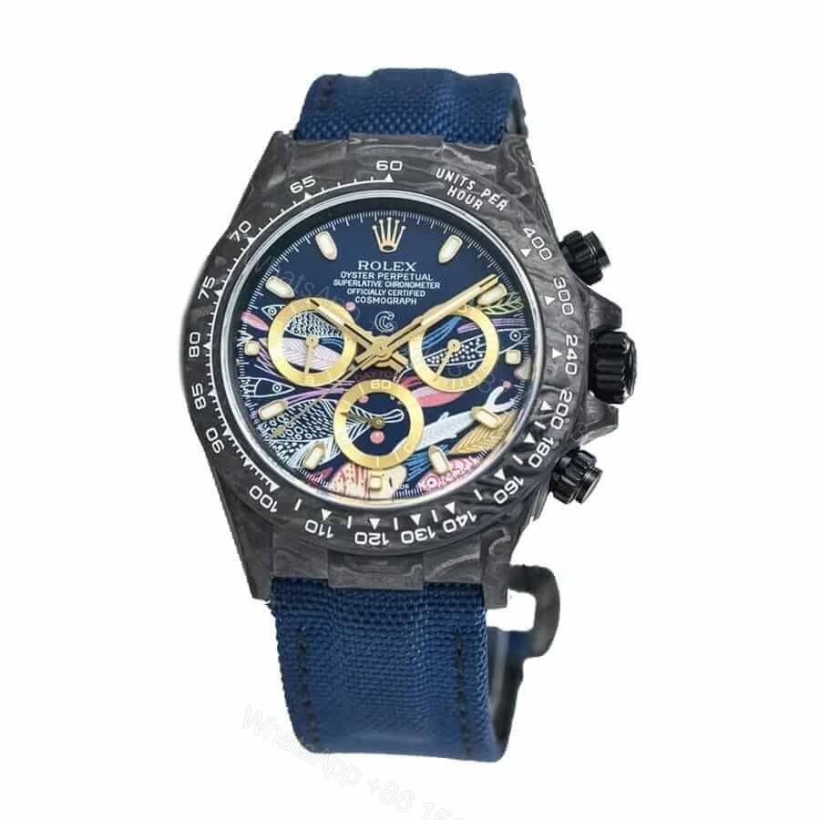 View 2 of Rolex Daytona 116500LN Super Clone: 40mm Steel Color Fish Pattern Dial Cosmograph