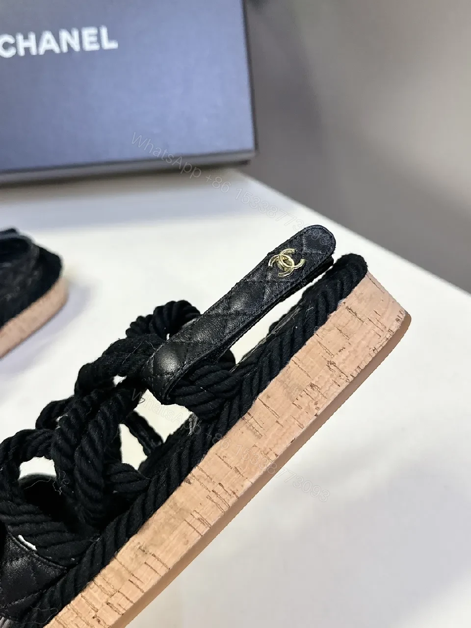 View 2 of Quilted Espadrille Sandals with Luxe Rope Straps