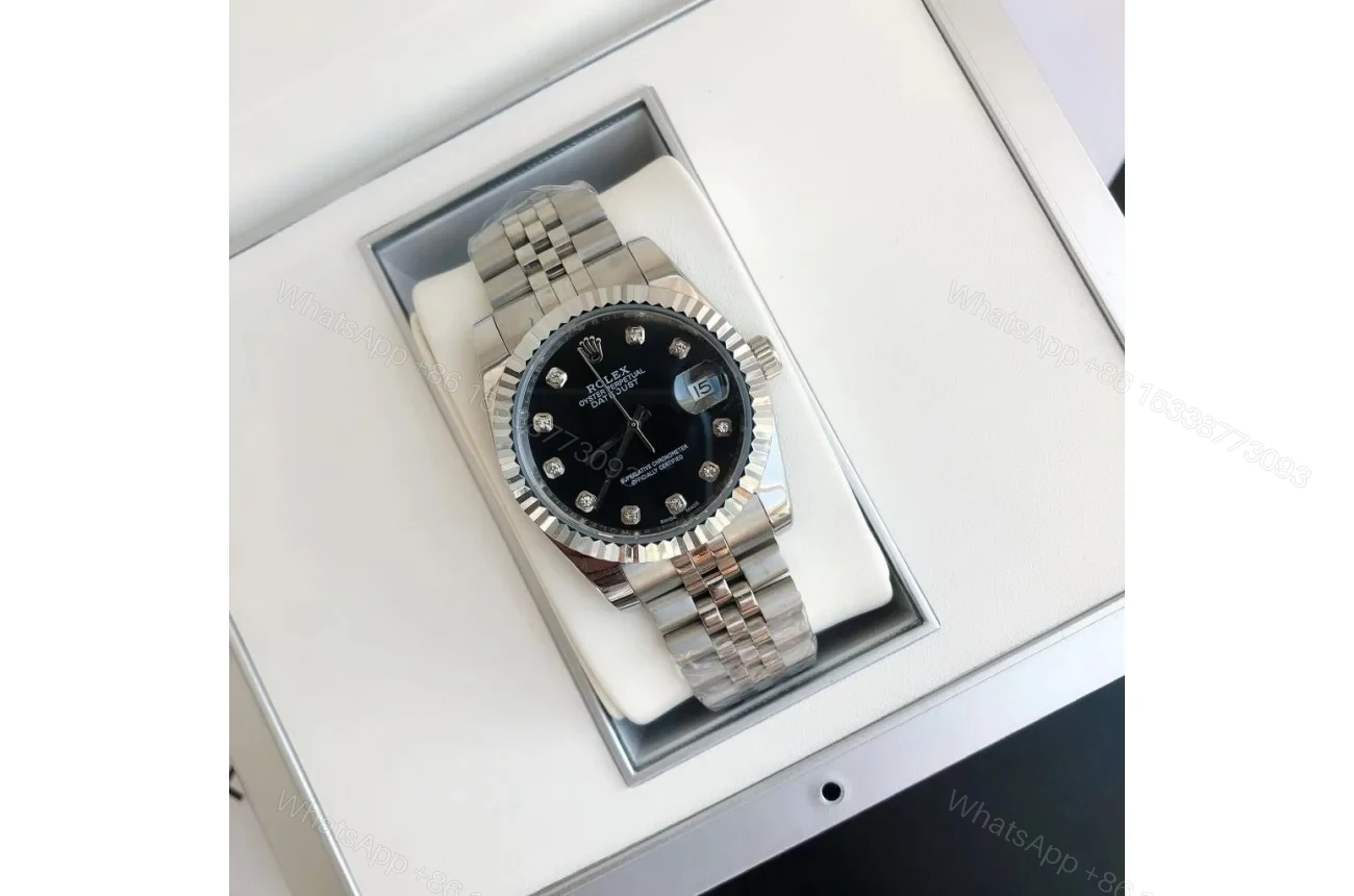 View 4 of Replica Rolex Datejust SS/SS Jub Black/Dial 36/28 mm