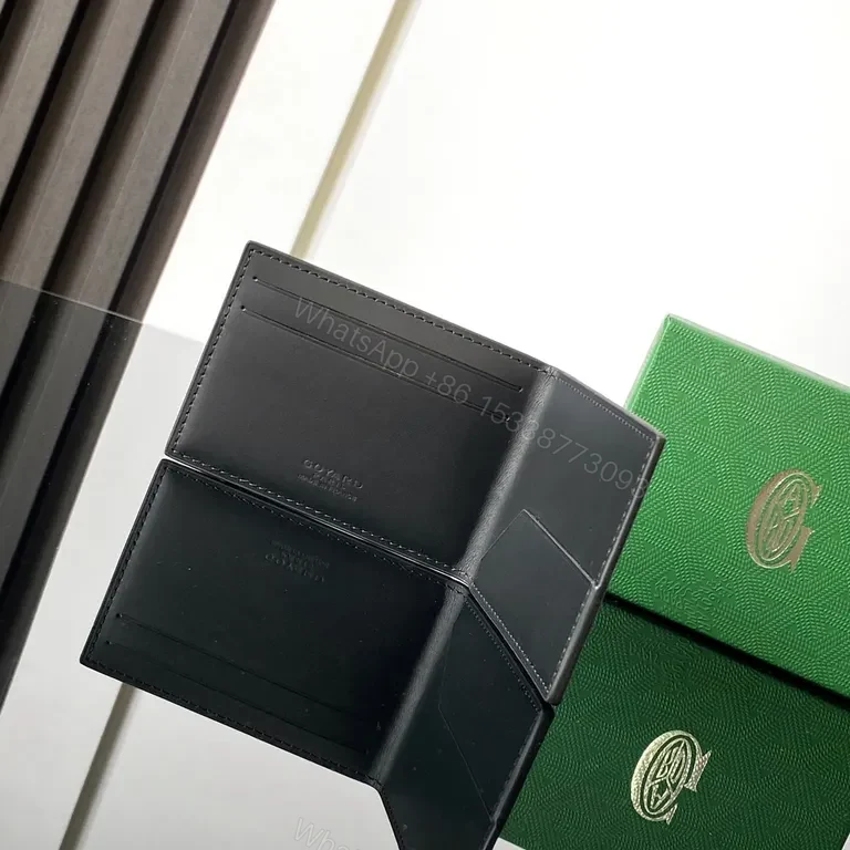 View 4 of Structured Patterned Wallet: Goyard-Inspired Texture, Luxury Style