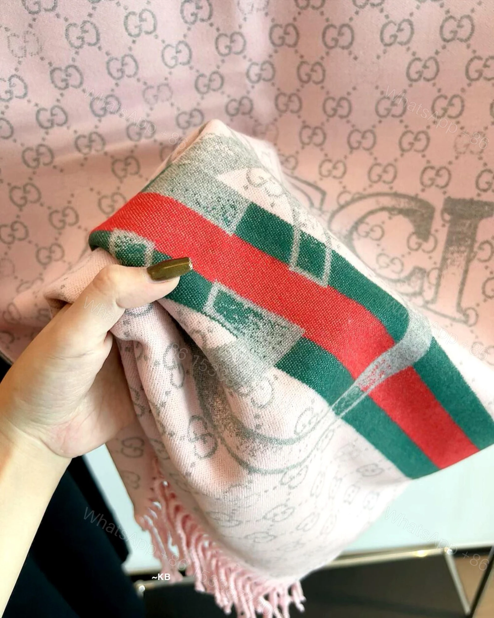 View 3 of First Copy Gucci GG Initial Scarf