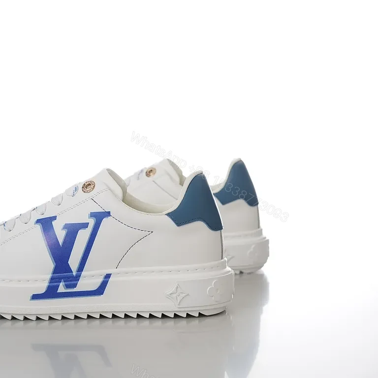 View 3 of White Leather Sneaker with LV Monogram â€“ Luxe Comfort Sneaker