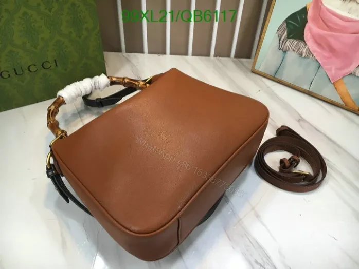 View 9 of Gucci Imitation Diana Medium Black Leather Handbag QB61177 – Designer AAAA Purse