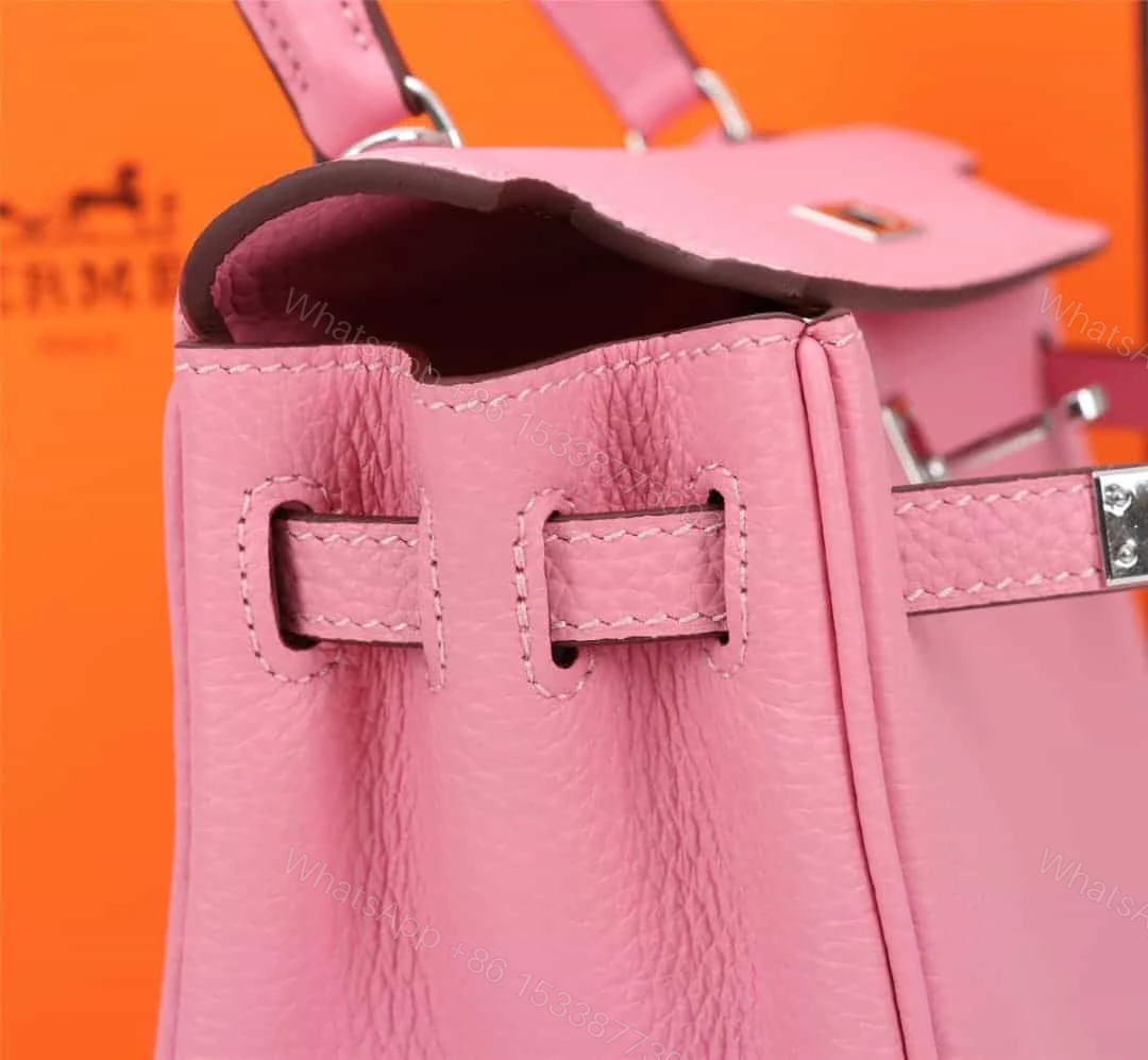 View 6 of HERMÈS KELLY 28 SELLIER HANDBAG IN ROSE CONFETTI EPSOM WITH PALLADIUM HARDWARE 28CM