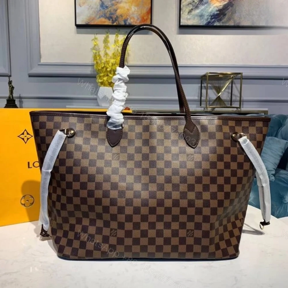 View 2 of Louis Vuitton Neverfull GM Damier Ebene Cerise Red 39Cm N40597