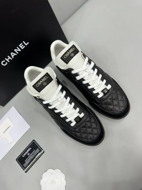 Chanel-Quilted Leather High-Top Sneakers with Signature Details — view 1