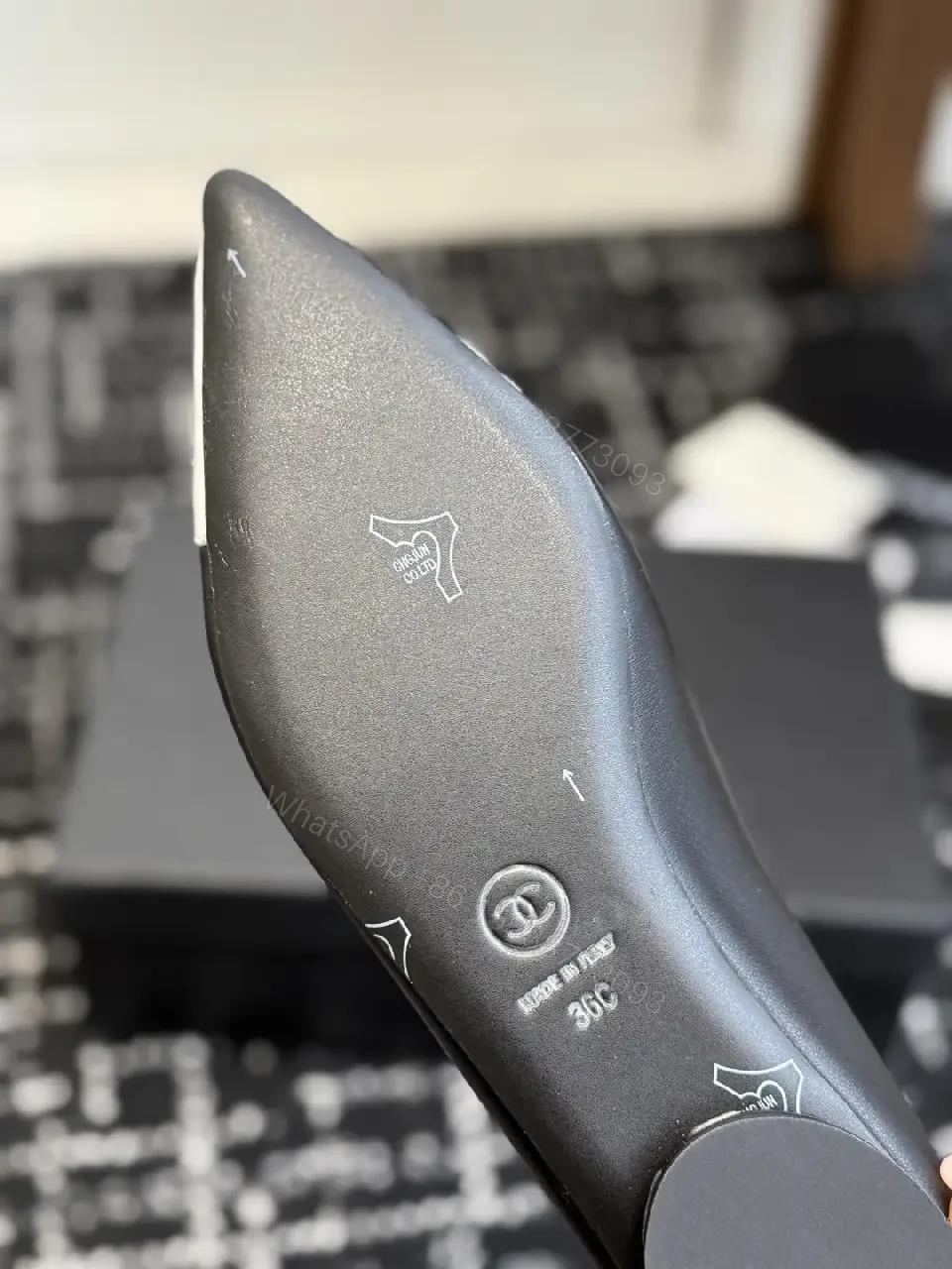 View 9 of Two-Tone Leather Ballet Flats with Logo Detail - Everyday Luxury