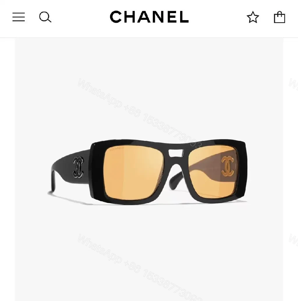 View 5 of Bold Blocky Frames + Amber Lenses Sunglasses