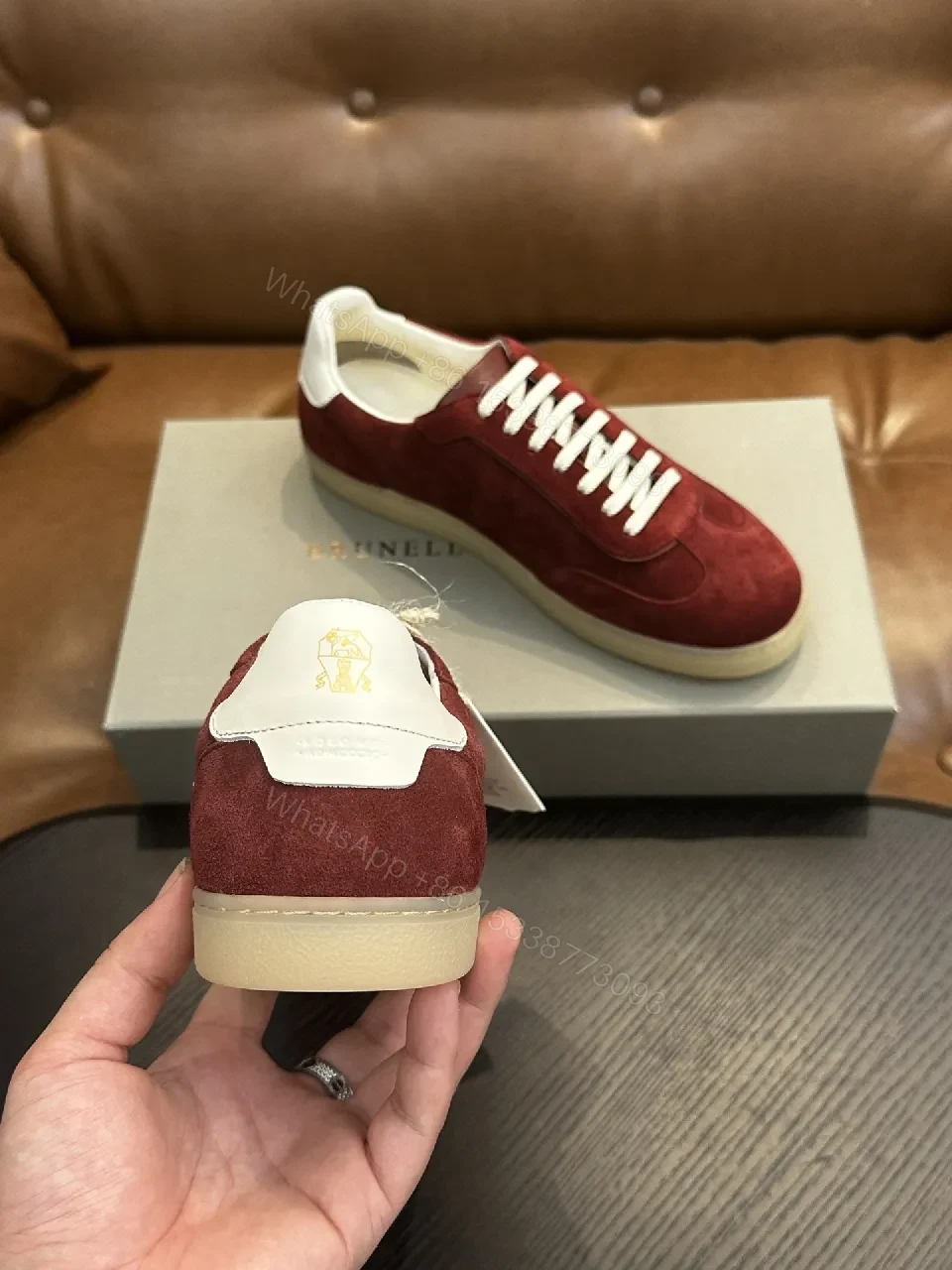 View 8 of Burgundy Suede Low-Top Sneaker | Refined Comfort, All-Day