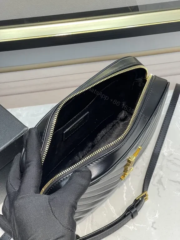 View 5 of Quilted Leather Crossbody: YSL Logo Chic, 7.5"