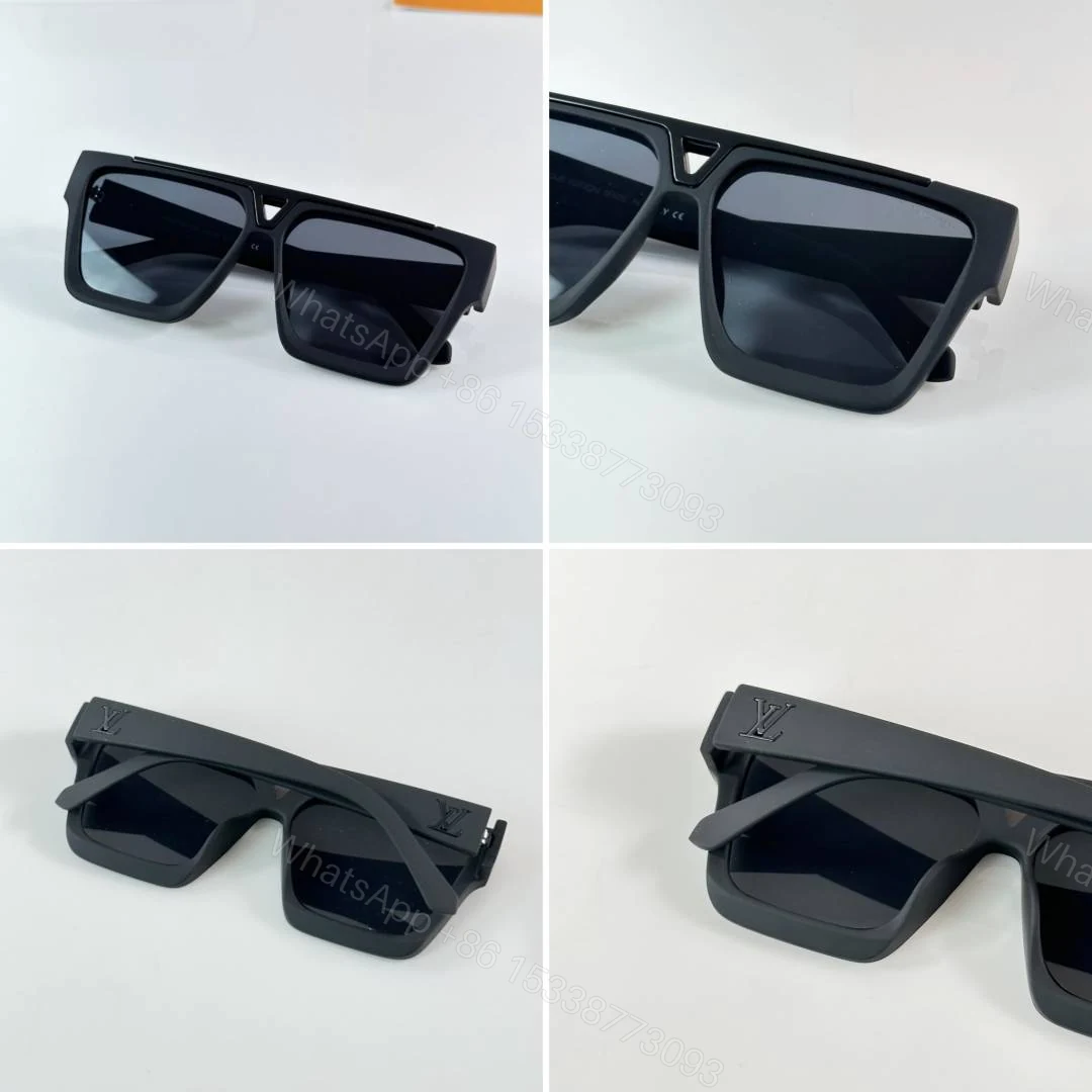 View 2 of First Copy Louis Vuitton Black Square Frame Grey Lens Men’s Sunglasses