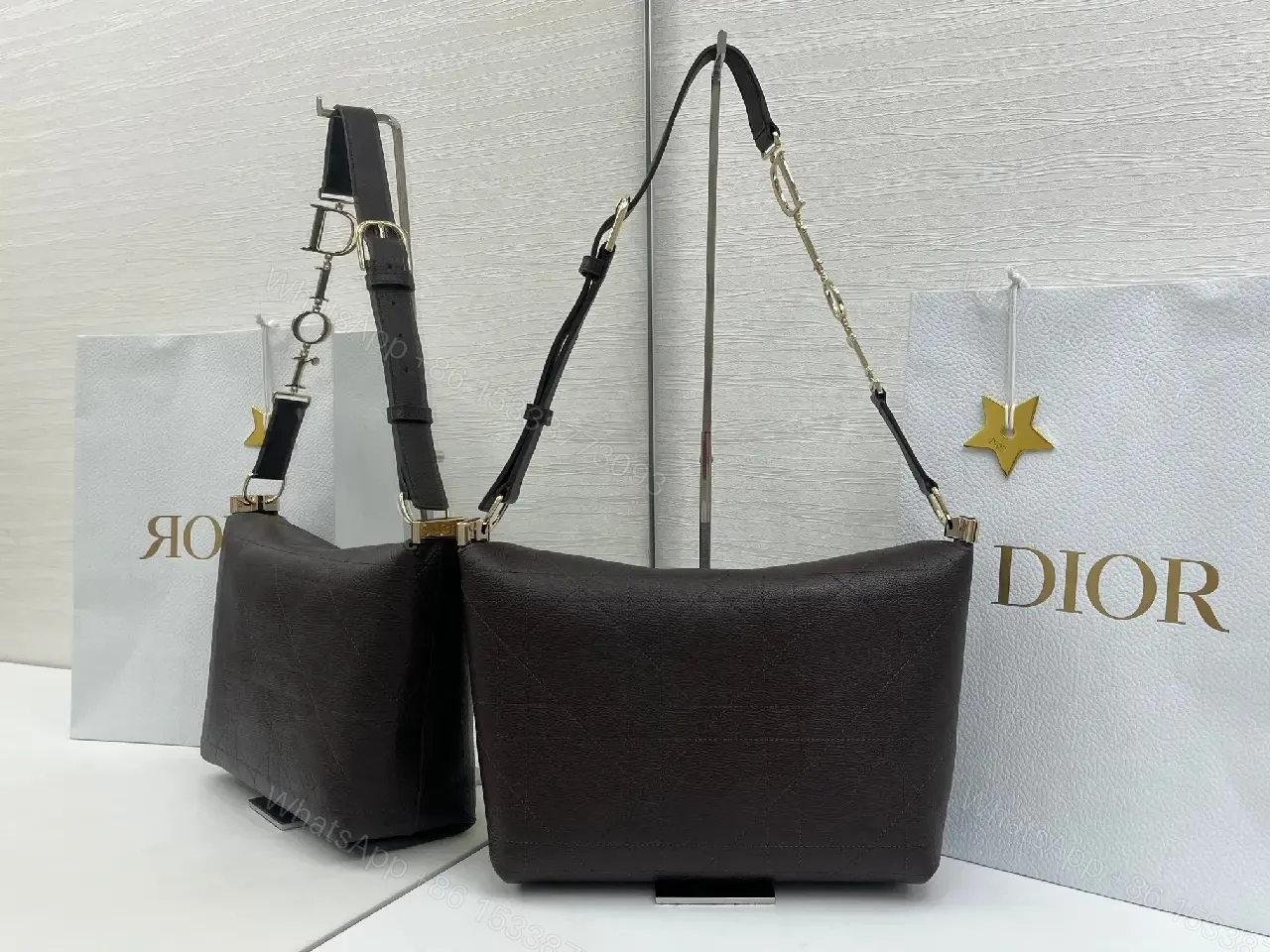 View 2 of Chic Black Quilted Leather-Trim Shoulder Bag Maximalist Subtlety