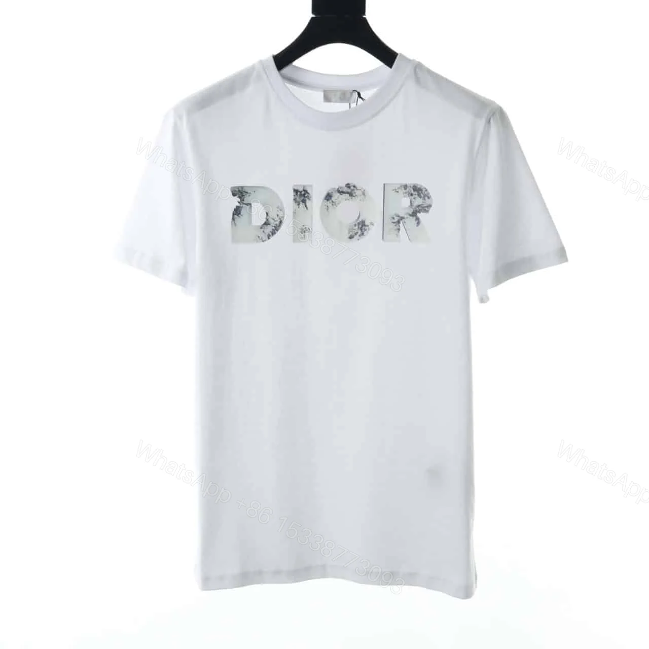 DIOR LETTER RENDERING HEAT TRANSFER LOGO T-SHIRT — view 1