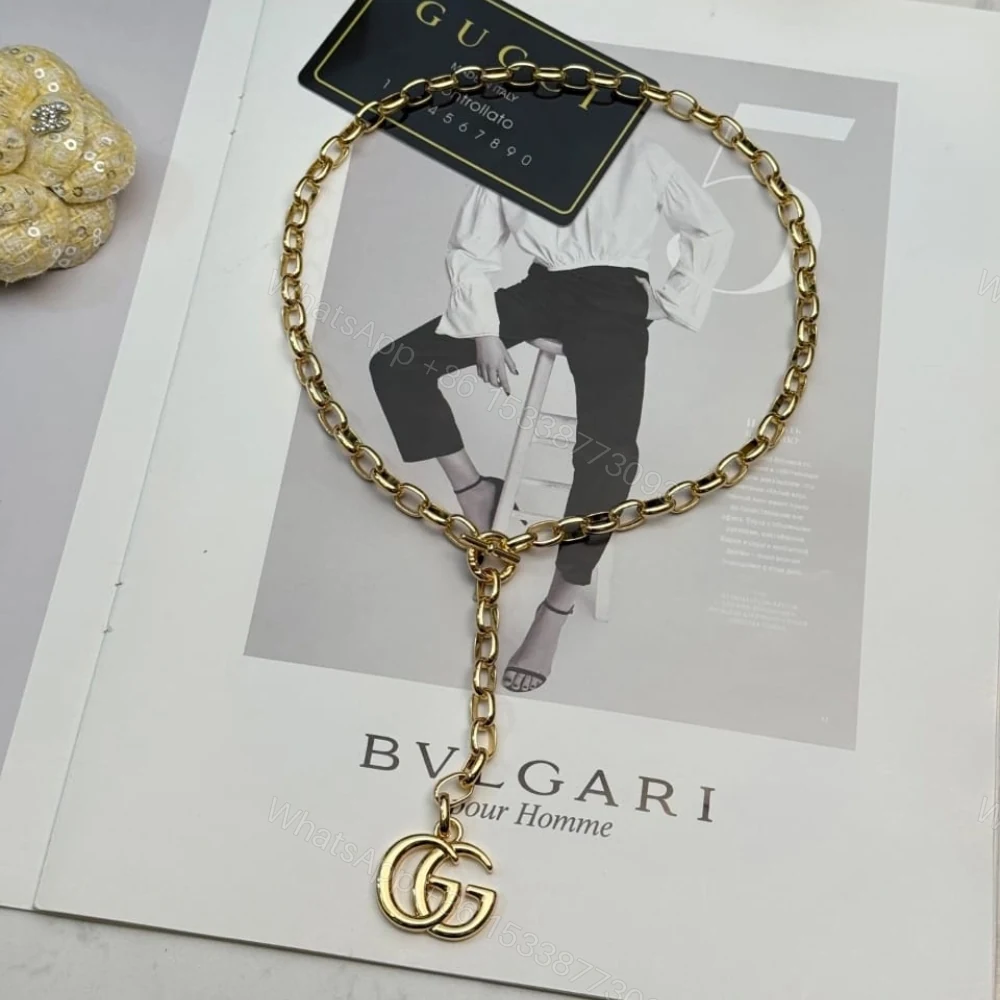 View 2 of Gucci GG Marmont Pendant Chain Necklace Gold ‎63865 I8157 8027
