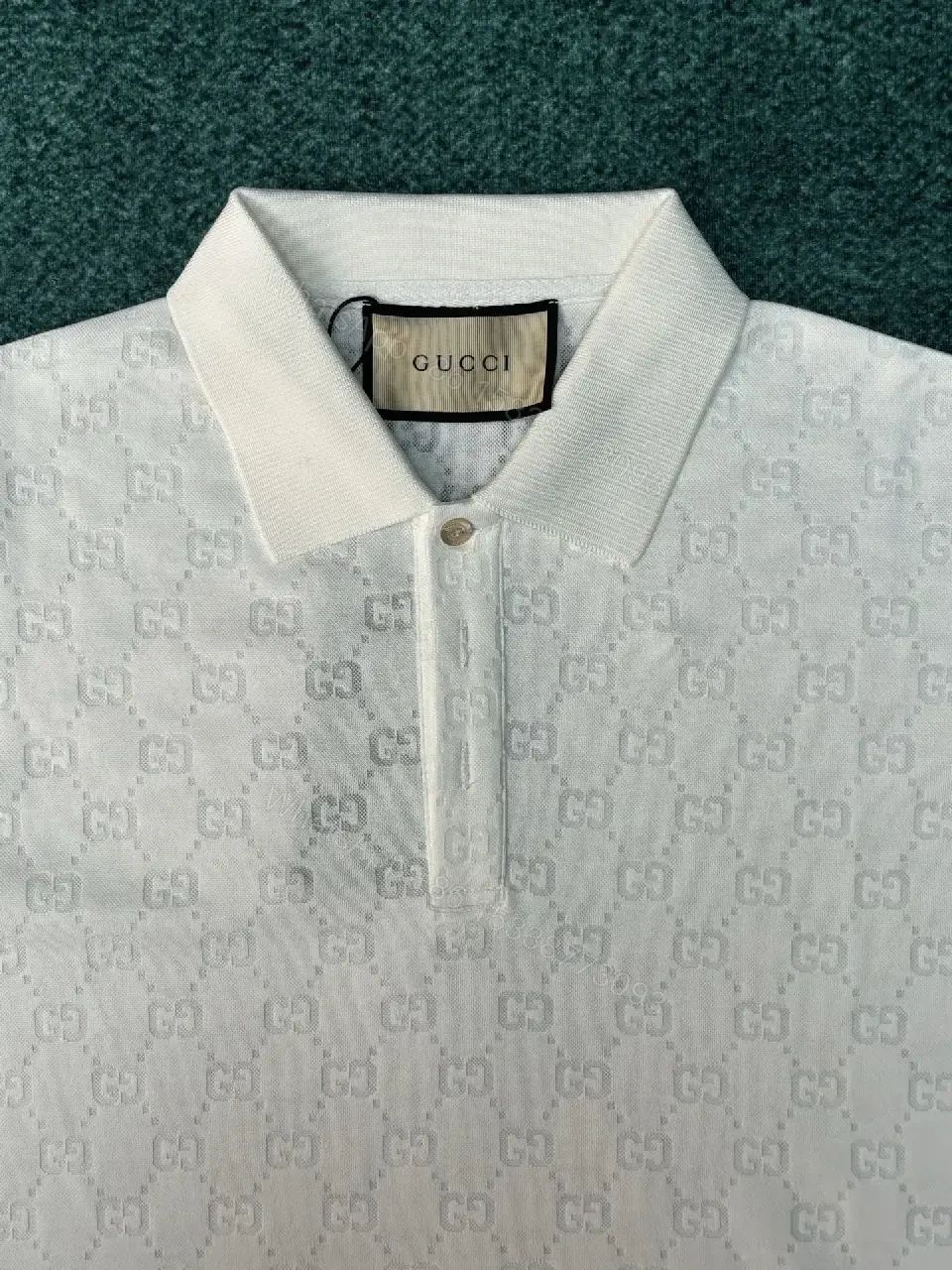 View 2 of Off-White Monogram Textured Polo Shirt: Lightweight Luxury