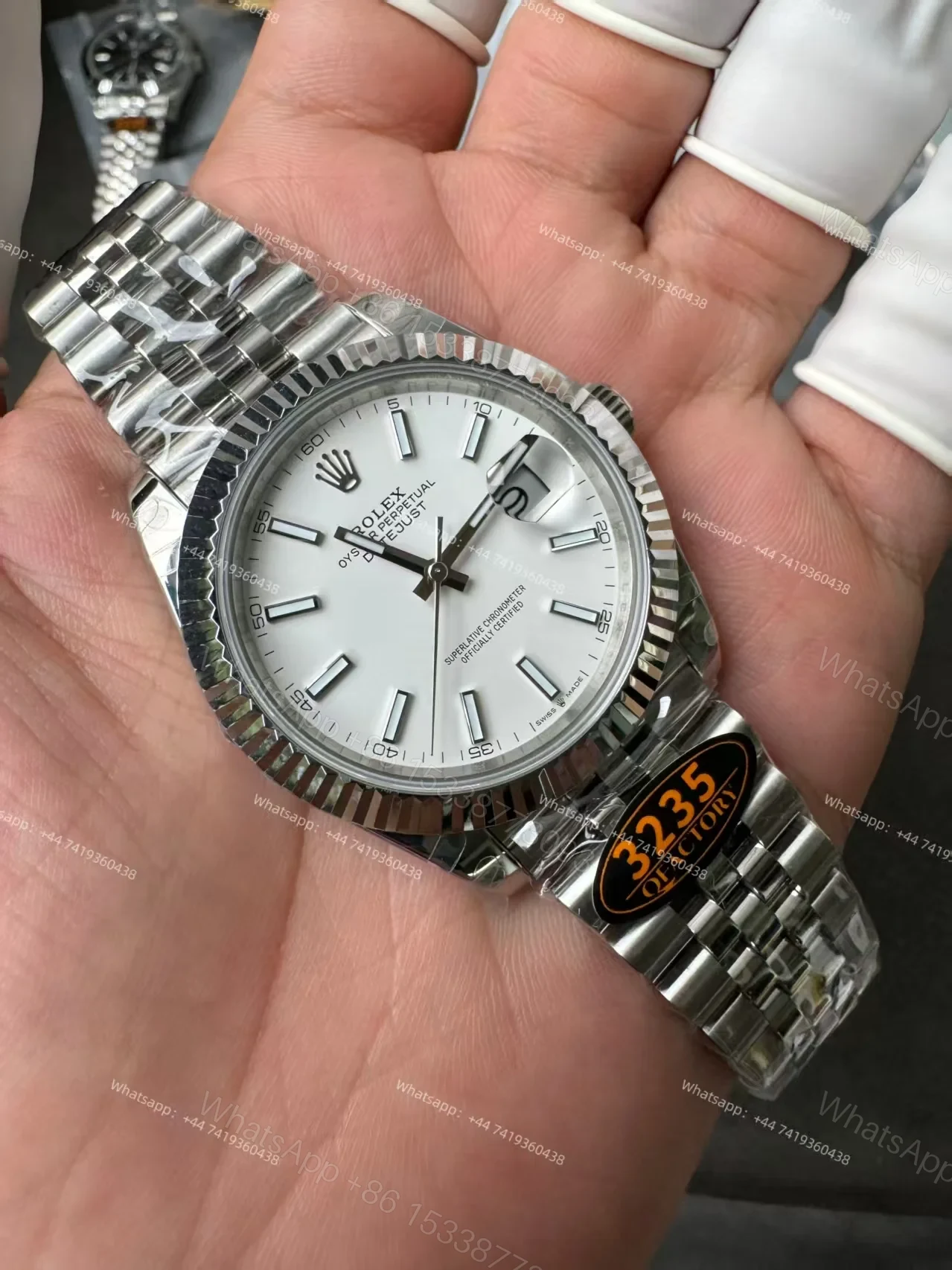 View 7 of Rolex Datejust M126334-0010 1:1 Replica White Dial Jubilee 41MM 3235 Movement Super Clone Watch