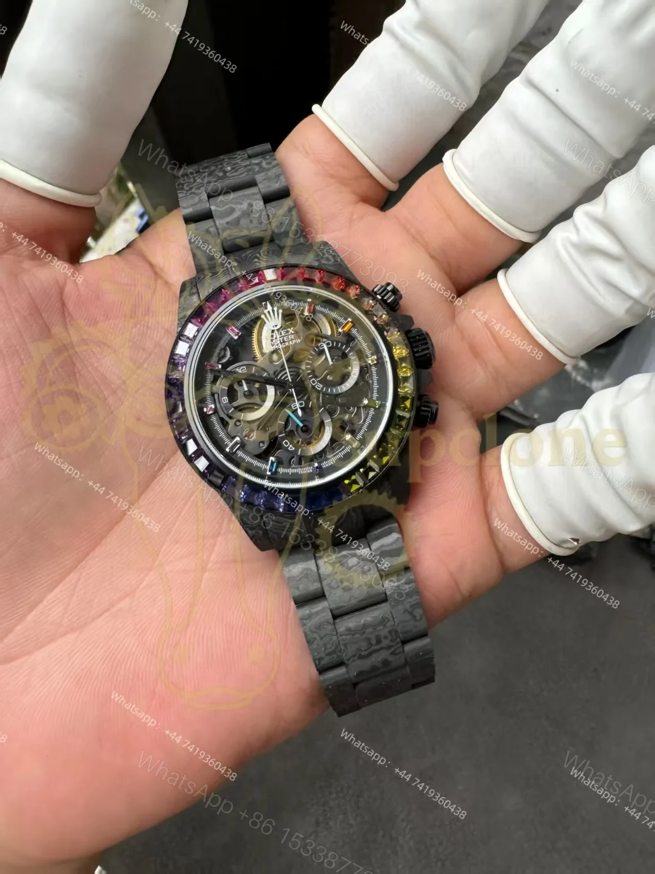 View 5 of Rolex Super Clone Carbon Fiber Daytona Rainbow Bezel Carbon Fiber Bracelet