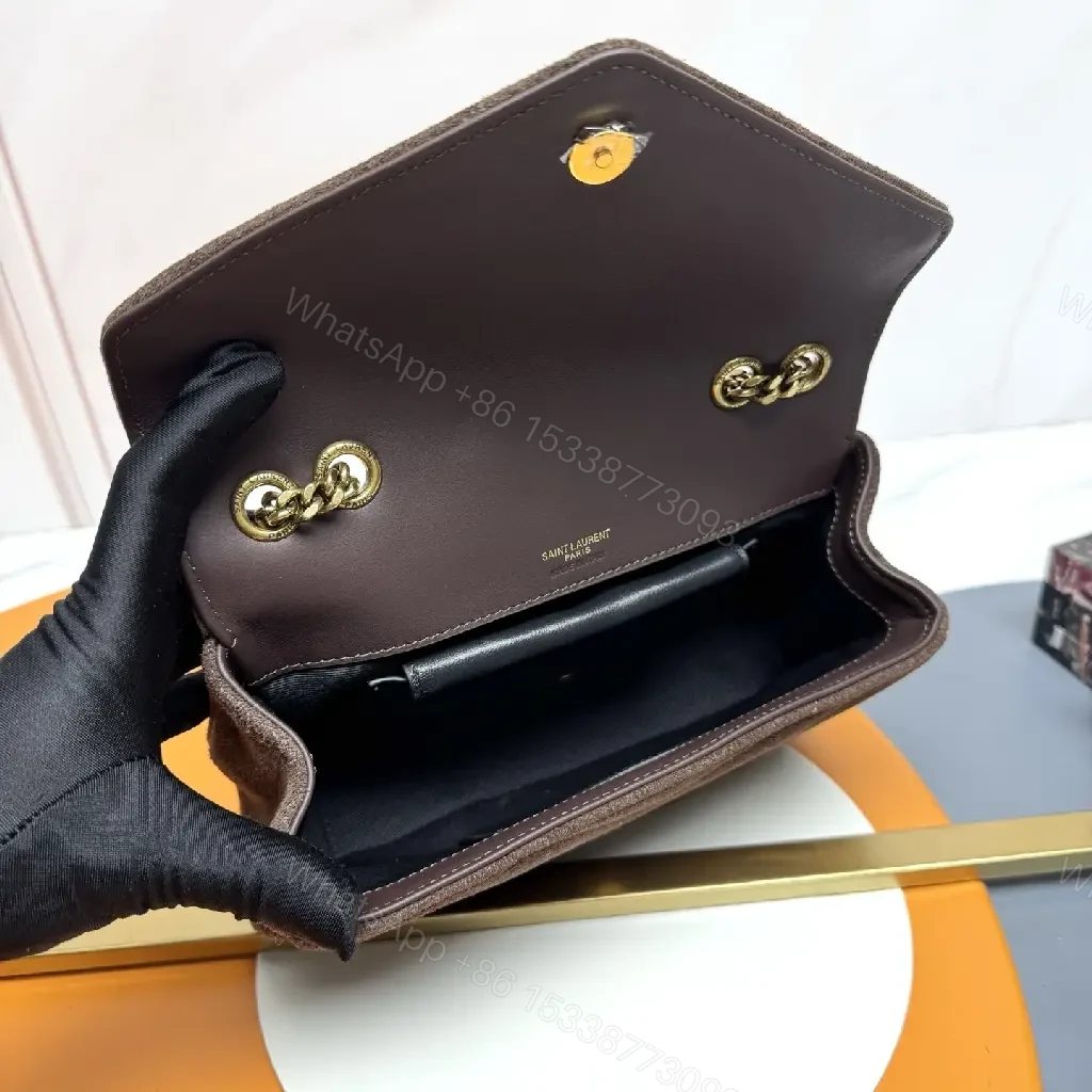 View 2 of Compact Suede Shoulder Bag with Gold Emblem - Textured Chic Everyday Luxury