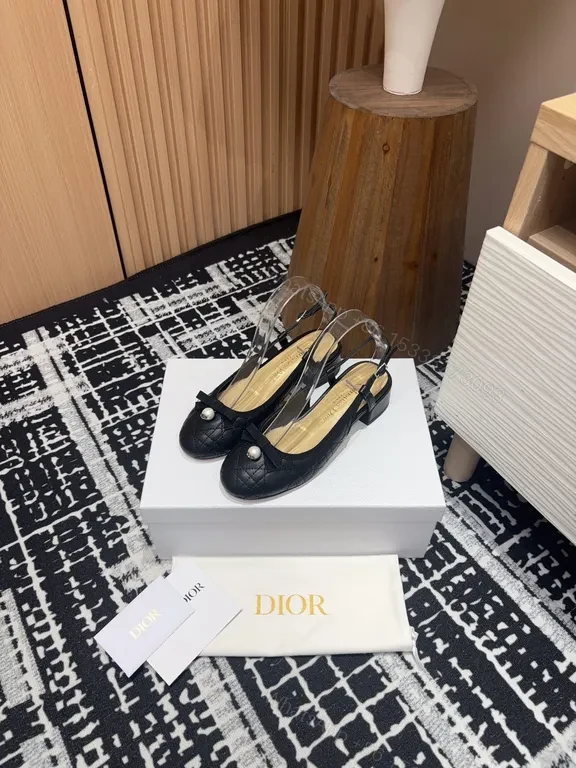 View 8 of Elegant Pearl-Detail Quilted Slingback Heels â€“ Dior-Inspired Luxe Footwear