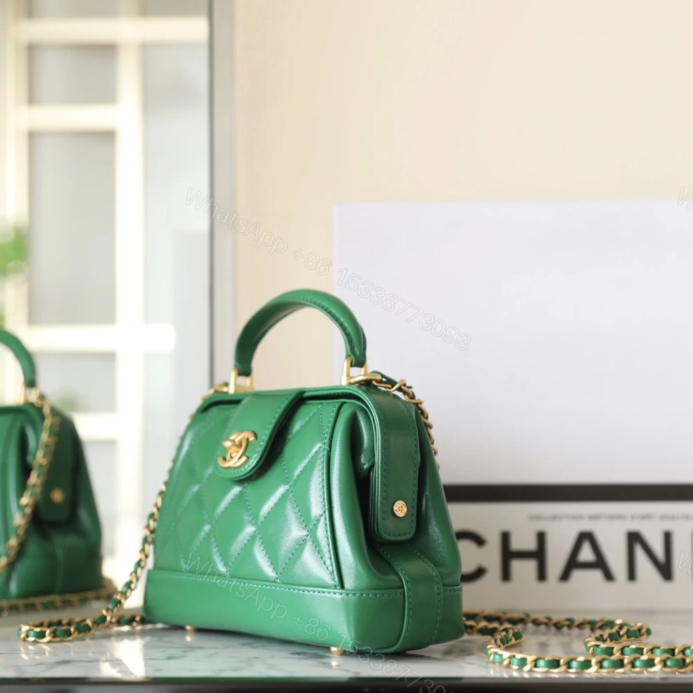 View 4 of 高仿Chanel*24A系列AS4959拋光小羊皮單肩包綠色免檢版