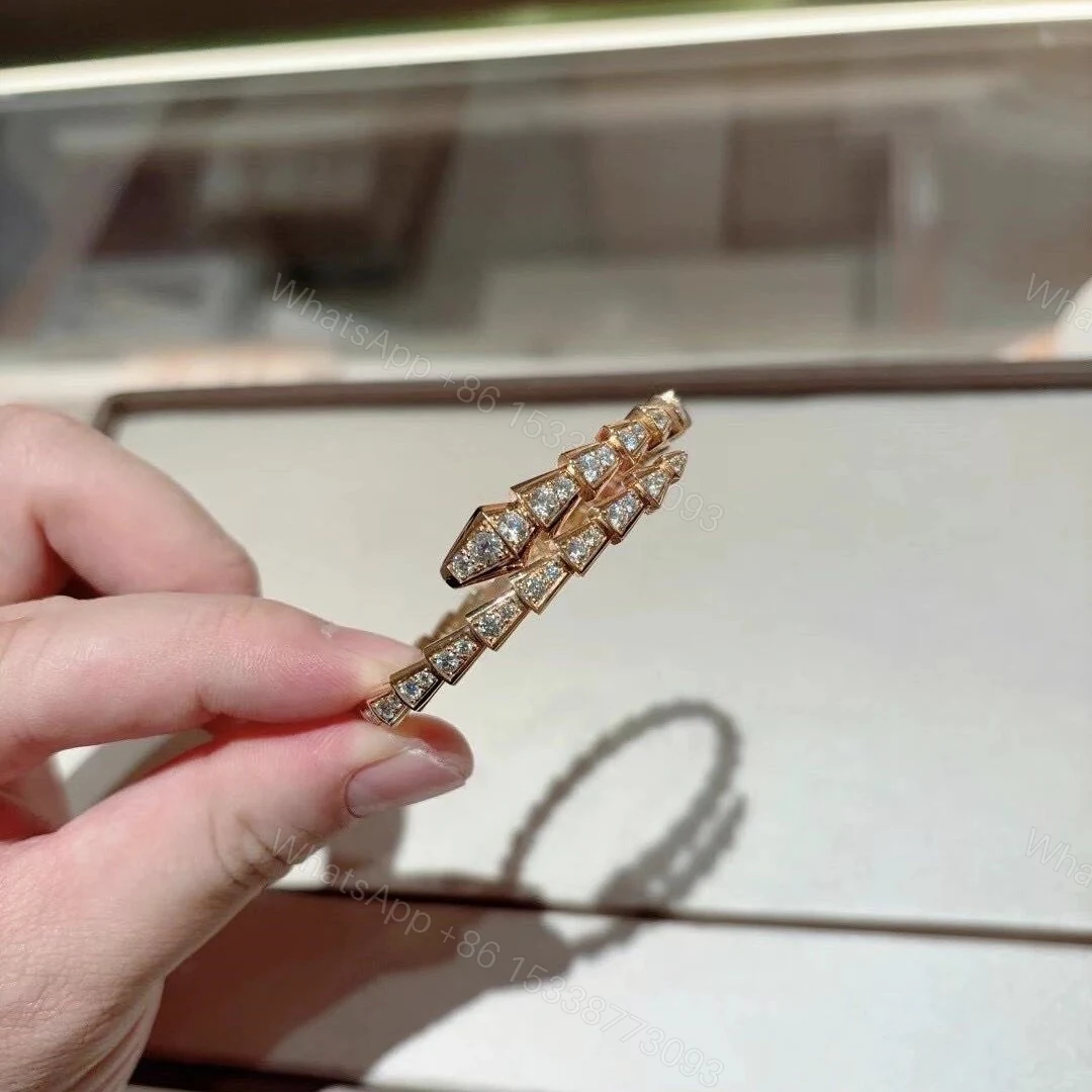 View 4 of Bvlgari Serpenti Viper Pave Diamond Bracelet 18K Rose Gold
