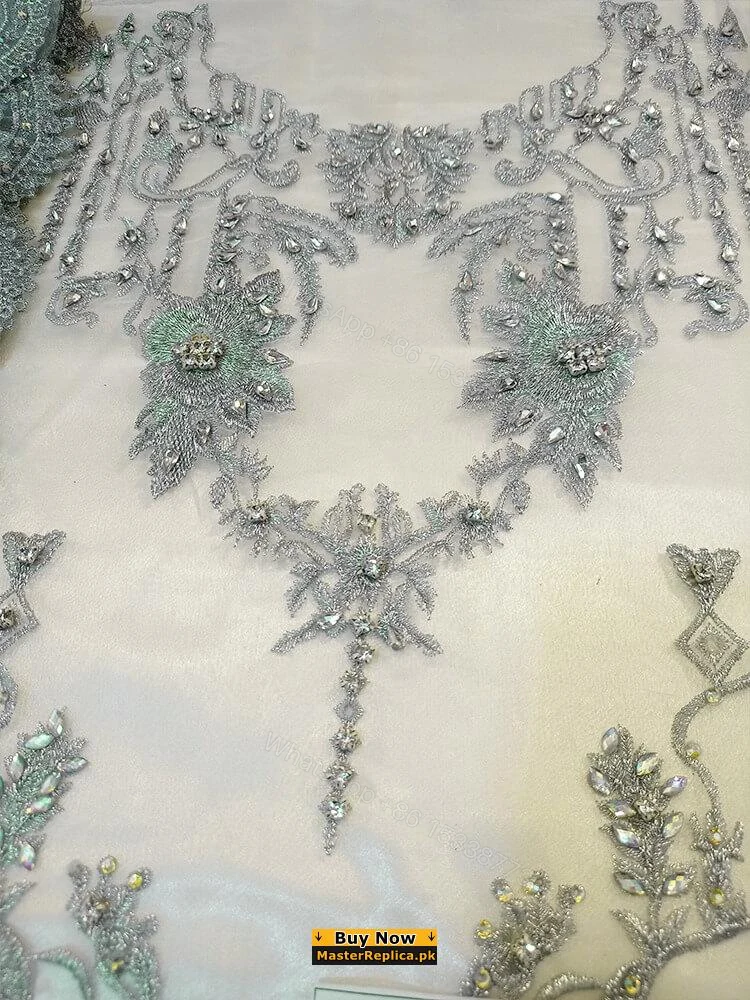 View 3 of Imrozia Off White Collection Organza Replica