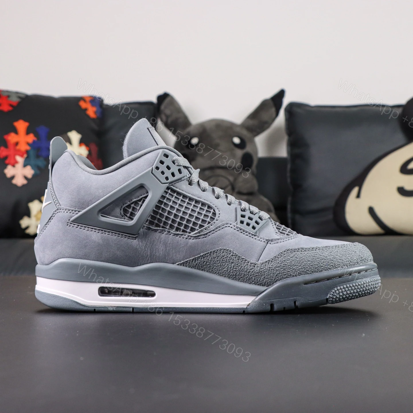 View 2 of Air Jordan 4 Retro Nigel Sylvester Brick by Brick Grey Reps