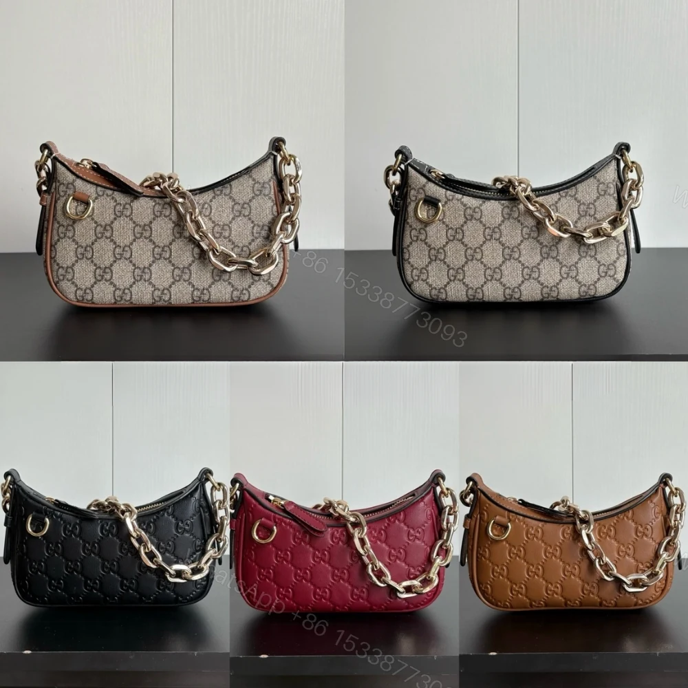 View 11 of Gucci Gg Emblem Mini Shoulder Bag In Brown Gg Embossed 19Cm