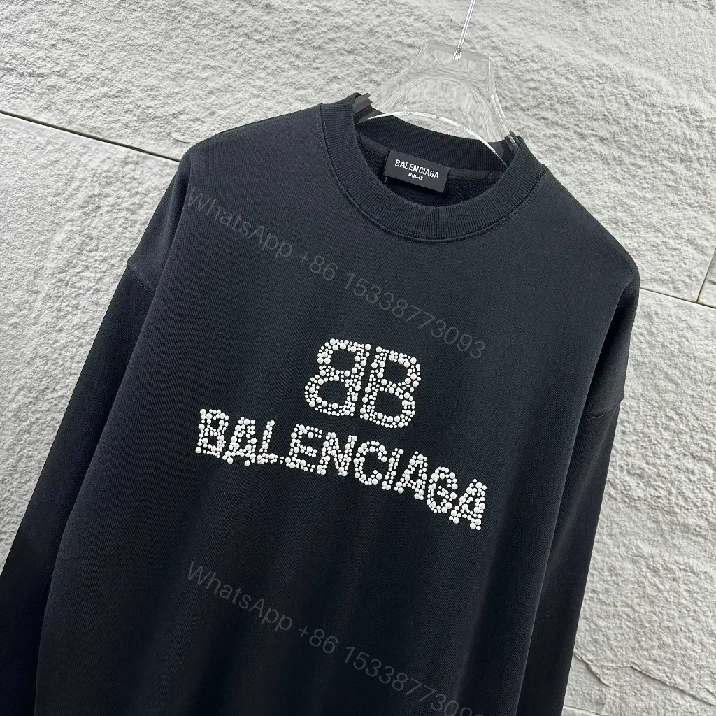 View 6 of Black Fleece Logo Crewneck: Crystal-Embellished Luxe Sweatshirt