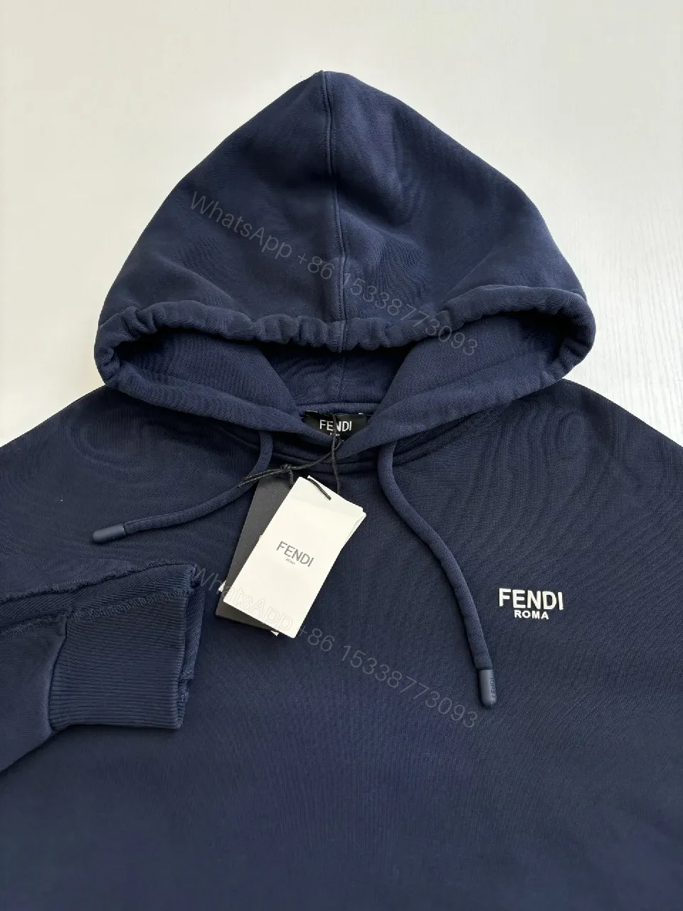 View 2 of Covert Navy Cotton-Blend Hoodie: Elevated Everyday Essential