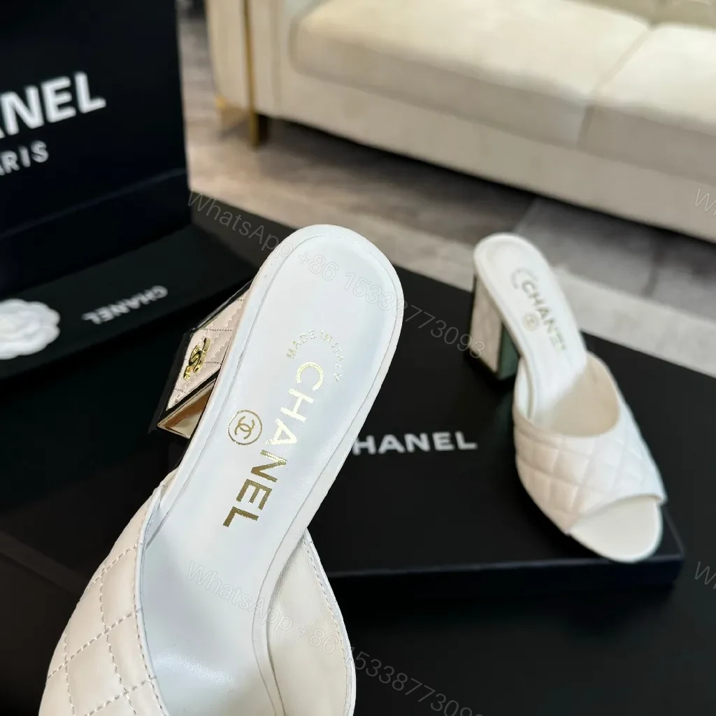 View 4 of White Leather Quilted Mule Sandals: Comfort, Luxe Style