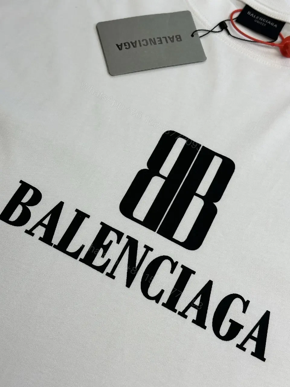 View 8 of Oversized Logo Tee: Bold Monogram in White Cotton-jersey