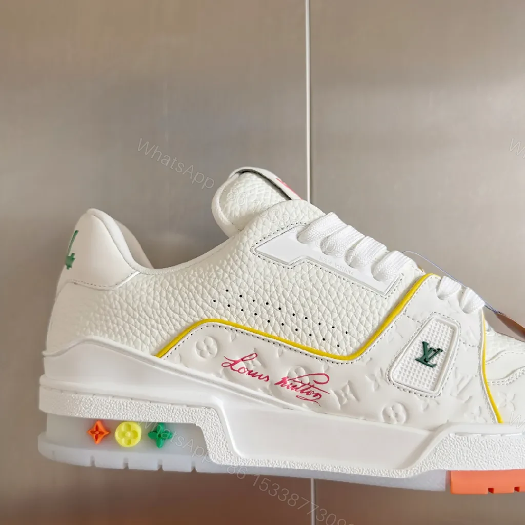 View 3 of Chic Multicolor Leather Trainer: Luxe Comfort Sneakers