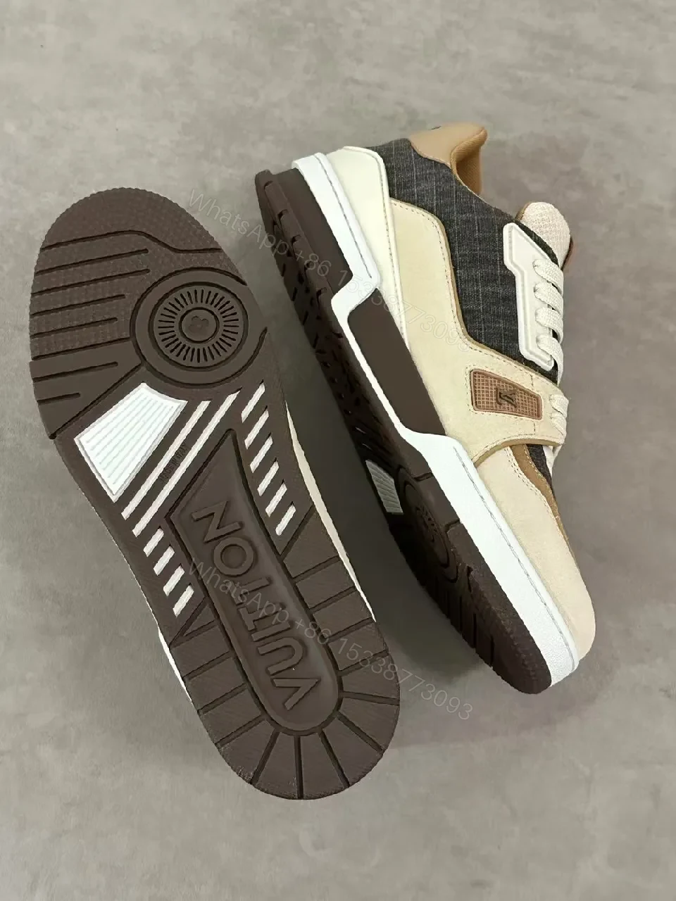 View 7 of Textured Runner: Premium Leather + Suede High-Top Sneakers