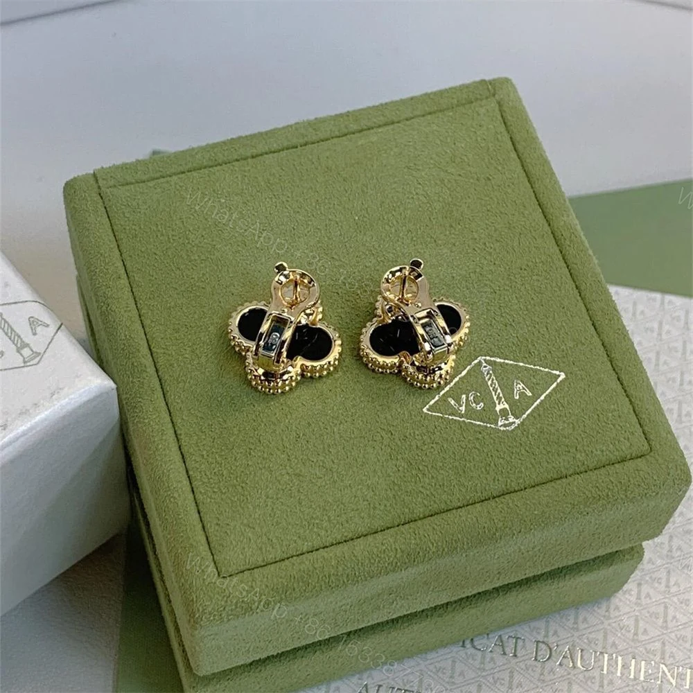 View 5 of Van Cleef & Arpels Vintage Alhambra Earrings Onyx 18K Yellow Gold VCARA44200