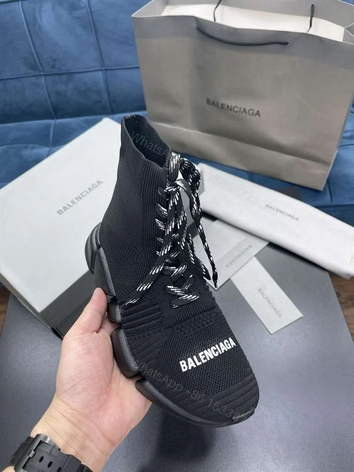 View 10 of BALENCIAGA MEN’S SPEED 2.0 LACE-UP SNEAKER IN BLACK – BB155