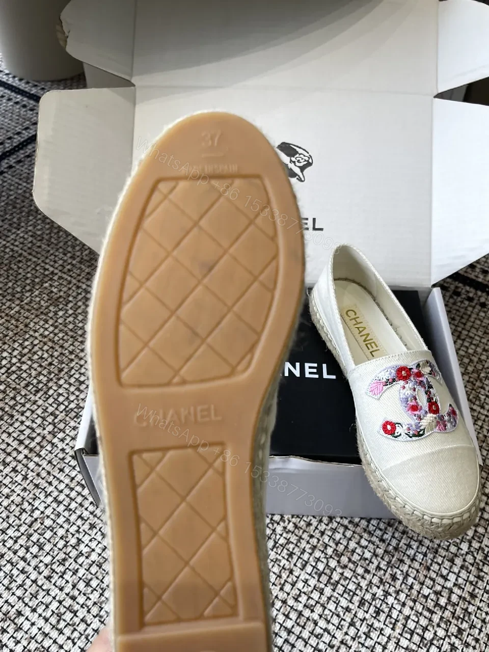 View 2 of Floral Embroidered Canvas Espadrille - Couture-Inspired Sneakers