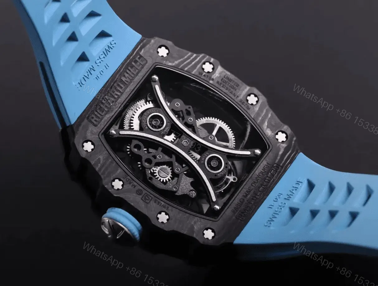 View 4 of Richard Mille Swiss Clone – RM 53-01 Real Carbon Tourbillon Watch