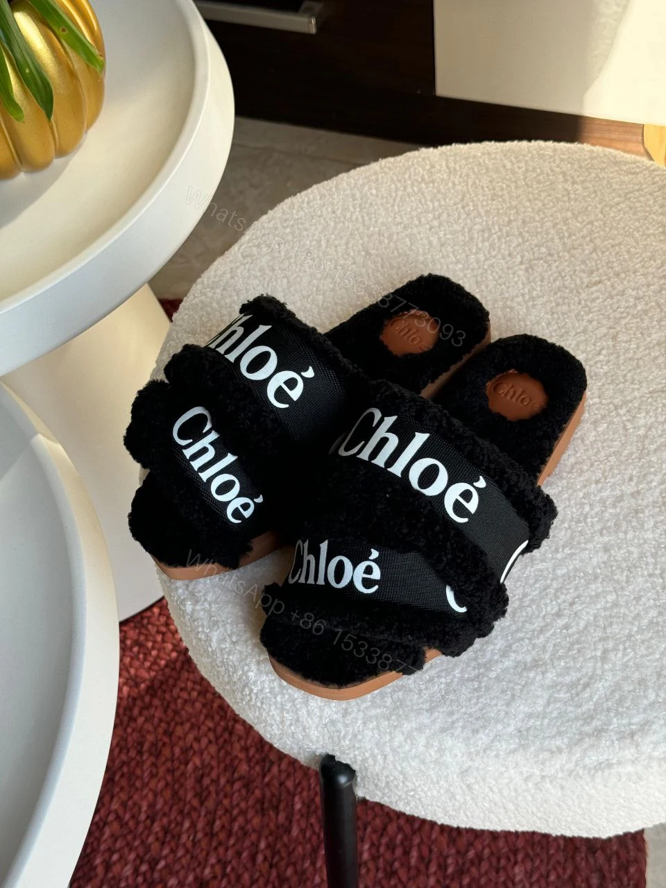 View 8 of Chloé Marcie faux fur mules & clogs