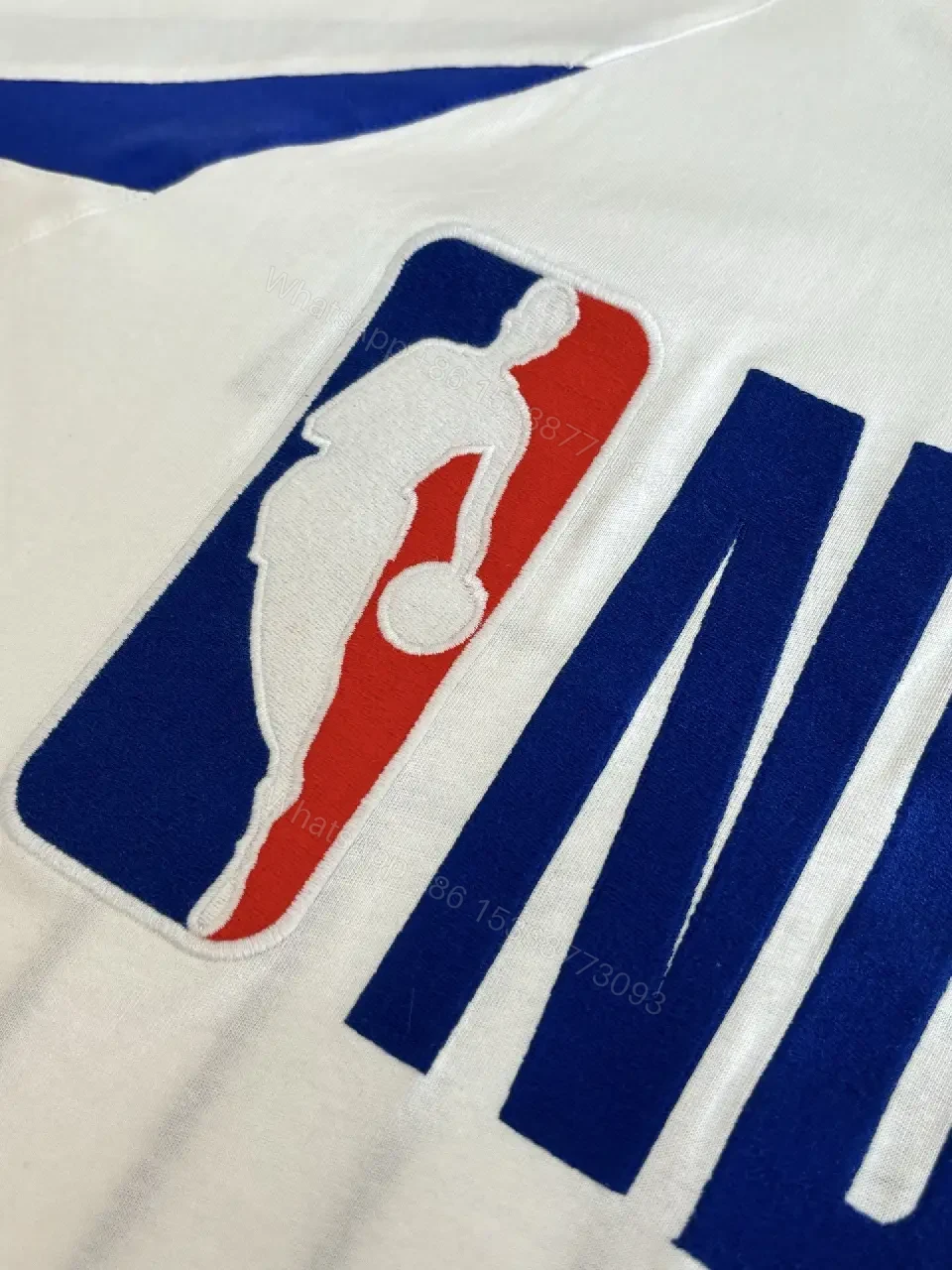 View 5 of Bold Performance Jersey: White/Blue, Luxe Streetwear Top